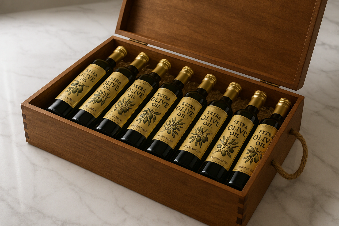 10-bottle case of olive oil